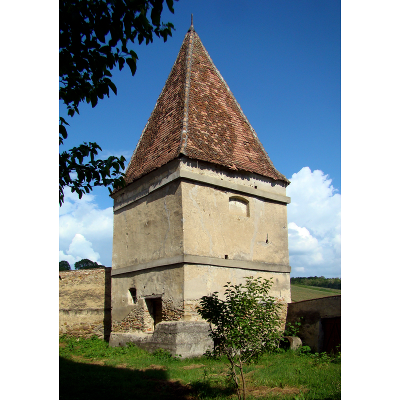 Source caption: "Incinta fortificată, cu turnurile, sat Senereuș; comuna Bălăușeri"
