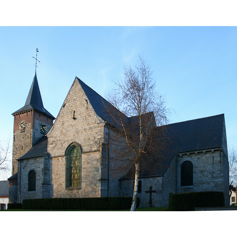 Source caption: "Péronnes-lez-Binche (Belgique), l'église Notre-Dame (XI/XVIe siècles)."