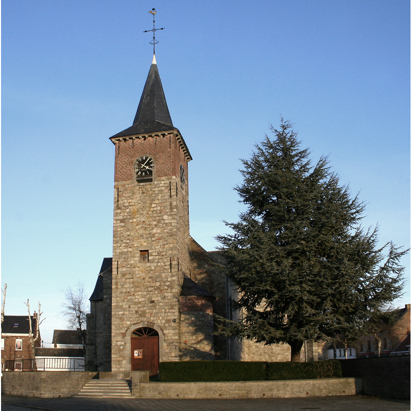 Source caption: "Péronnes-lez-Binche (Belgique), l'église Notre-Dame (XI/XVIe siècles)."