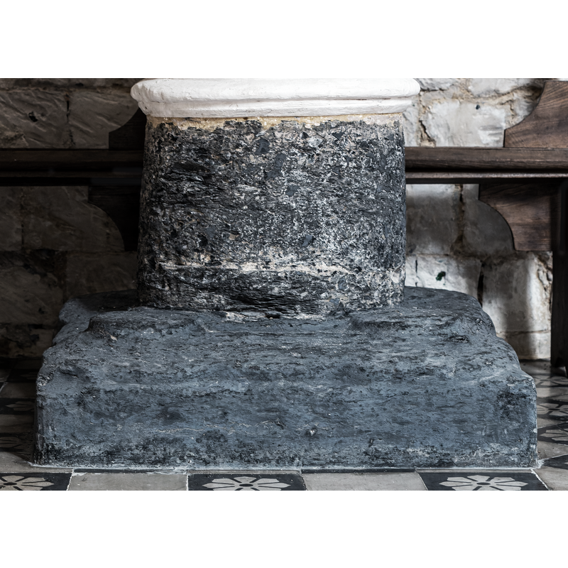 the 12th-13thC base made of Tournai limestone