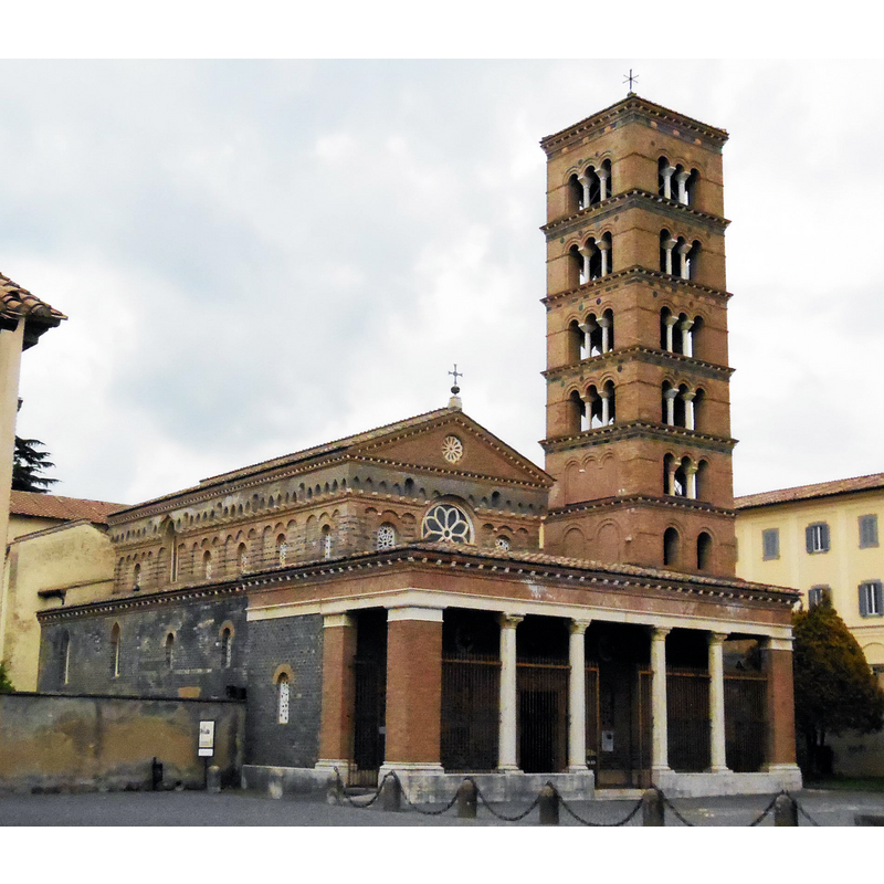 Source caption: "talia, Lazio, provincia di Roma, Grottaferrata, abbazia territoriale di Santa Maria (abbazia di San Nilo), chiesa abbaziale"