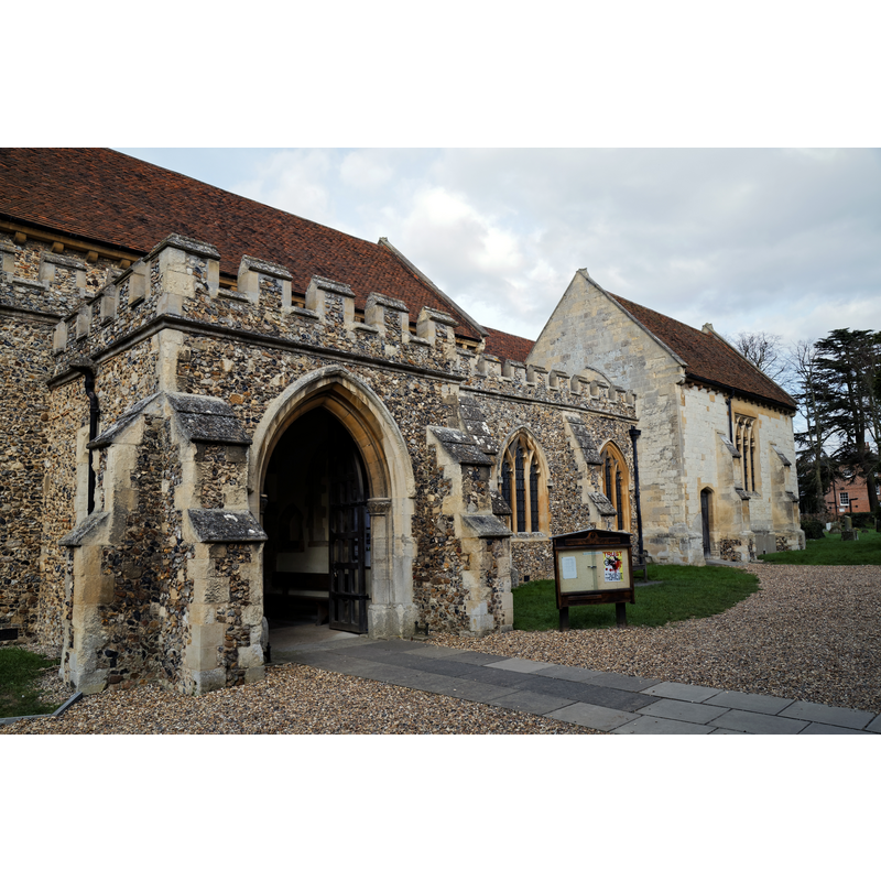 Source caption: "https://commons.wikimedia.org/wiki/File:Church_of_the_Holy_Cross_Felsted_Essex_England_-_porch_from_the_southwest.jpg"