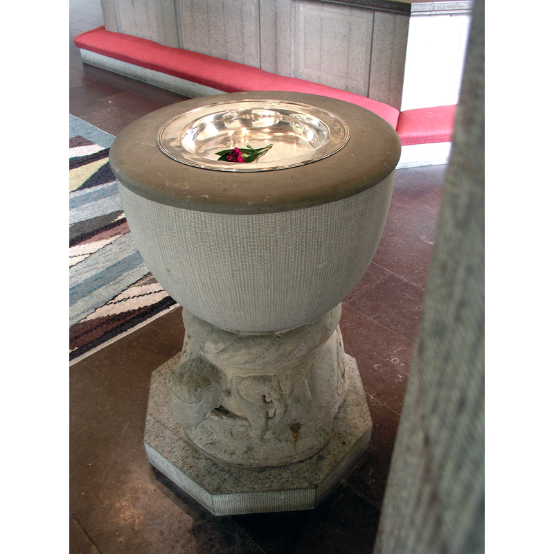 Source caption: "Kastlösa kyrka / Kastlösa church, Mörbylånga. Baptismal font"