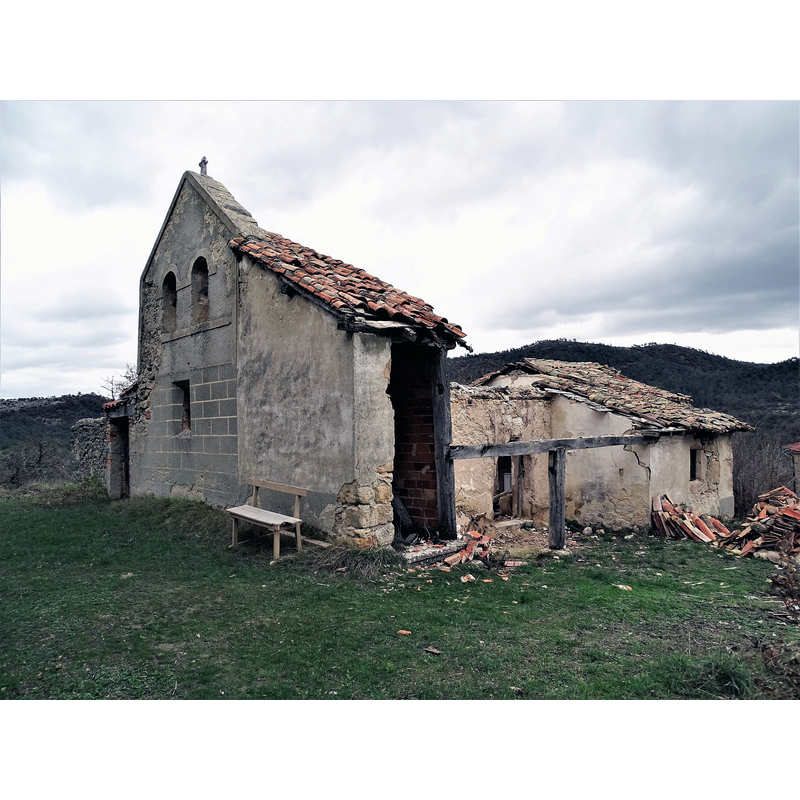 the ruined church in January 2023
