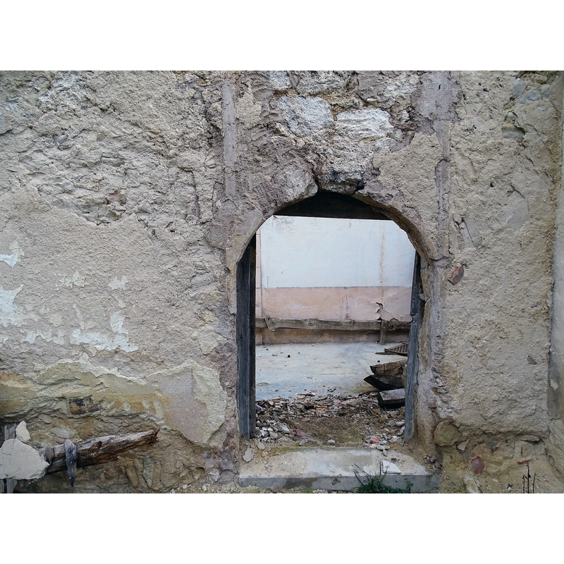 the ruined church in January 2023