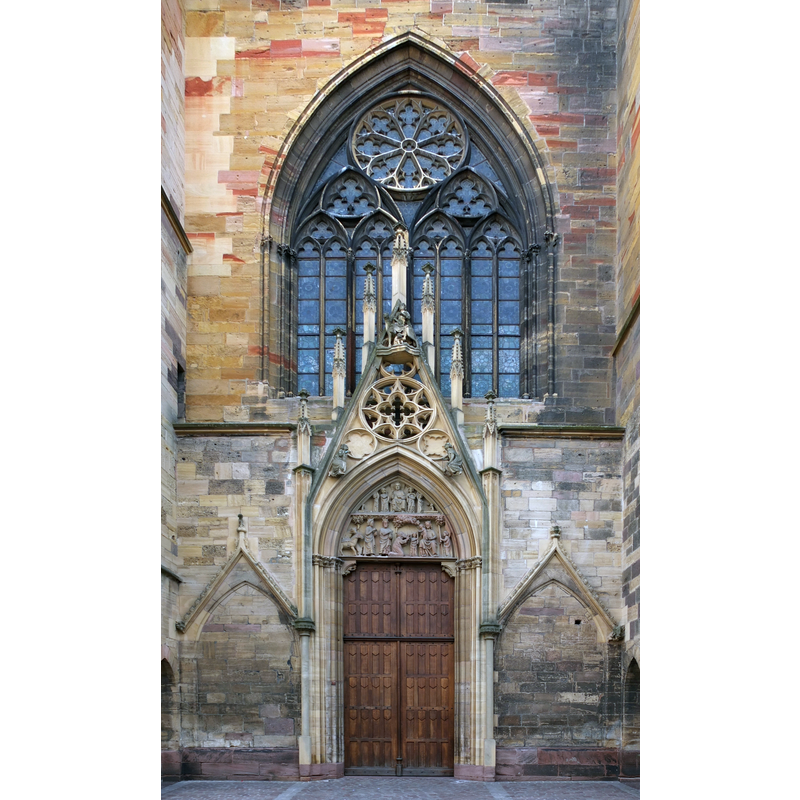 Source caption: "Westportal des Martinsmünsters, Colmar, Frankreich"
