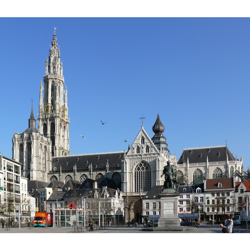 Source caption: "Onze-Lieve-Vrouwekathedraal gezien vanop de Groenplaats."