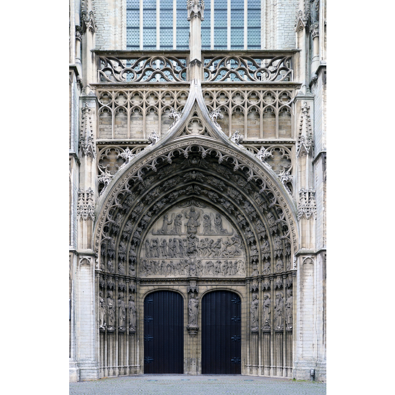 Source caption: "Cathedral of Our Lady in Antwerp. Main portal."