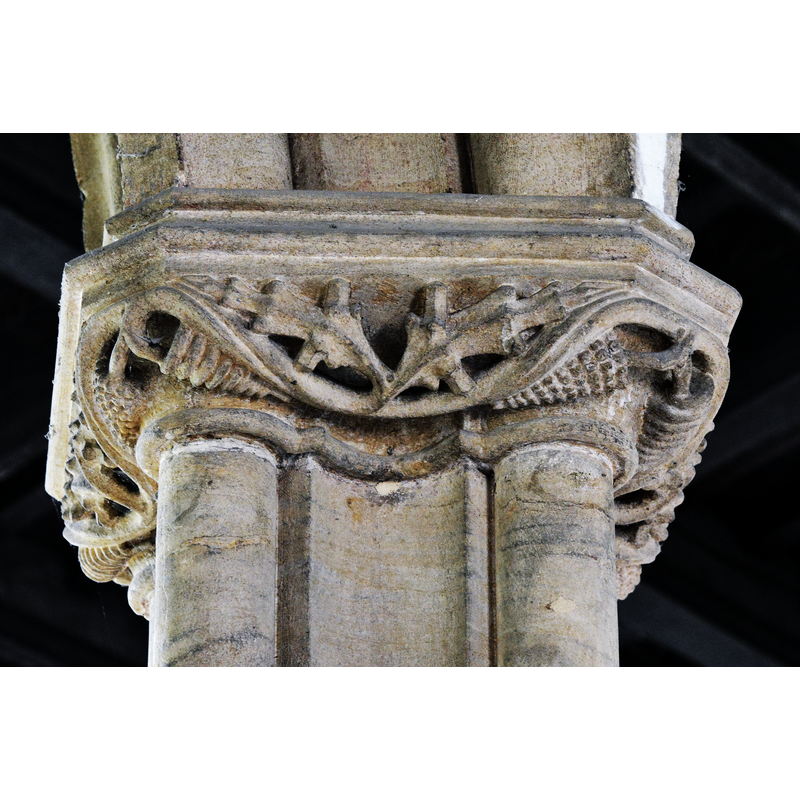 Source caption: "Beaminster, St. Mary's Church: Vine leaf capital"