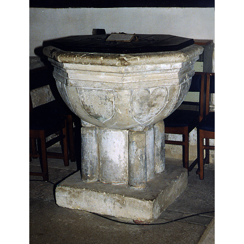 Source caption: "Holy Trinity, Christchurch - Font" -- NB: the later octagonal font