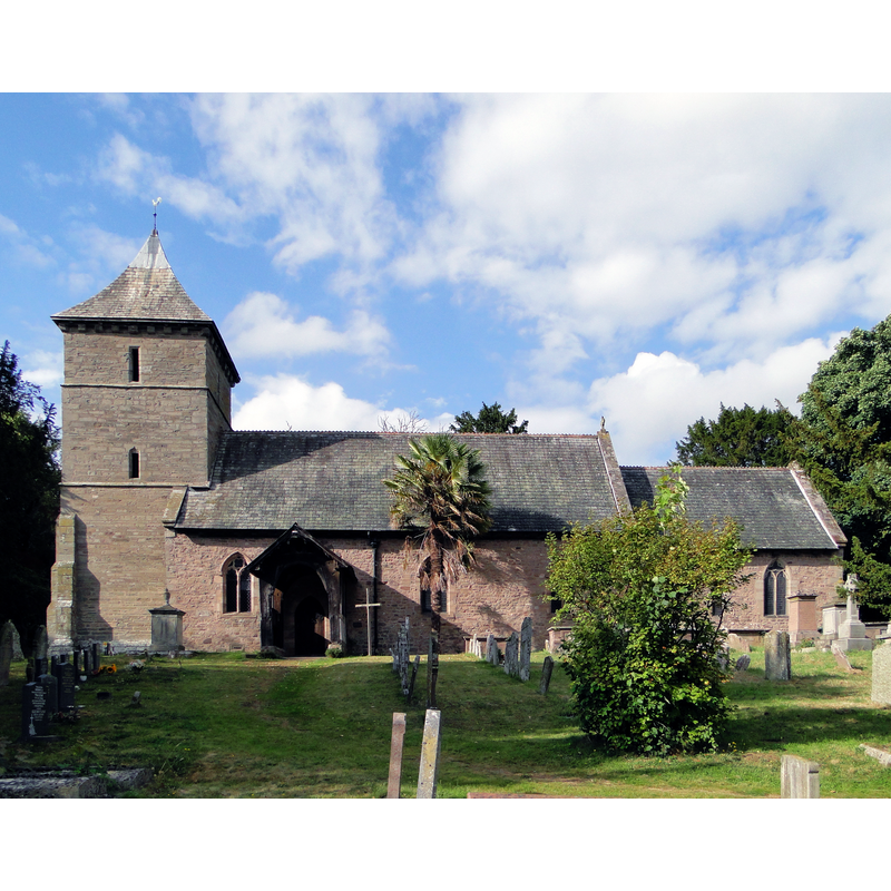 Source caption: "St Mary, Credenhill. Away from the village, with Credenhill Court as a neighbour."