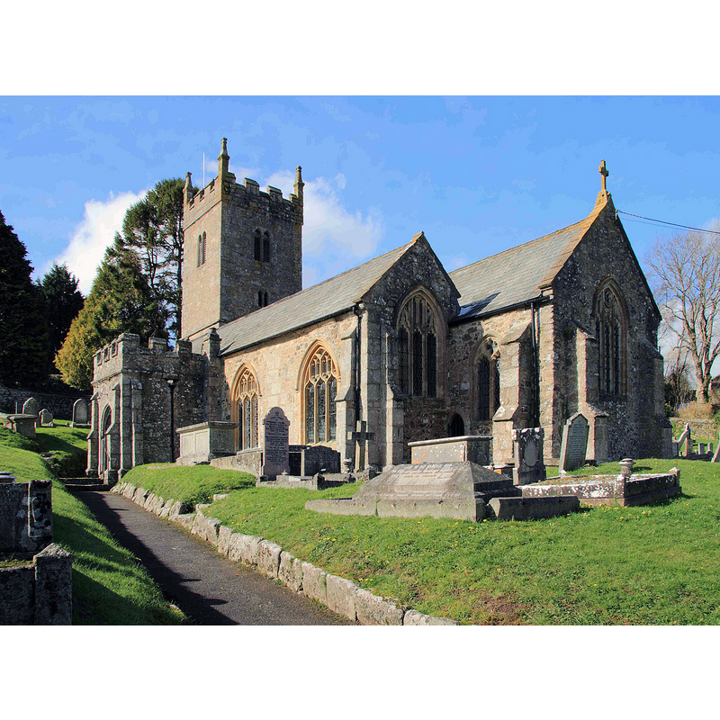 Source caption: "St. Mary's Church, Hennock. The oldest parts of the church date from the 12th Century."