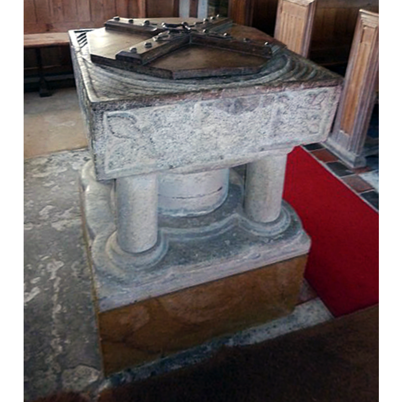 leaf squares on one side of the square basin