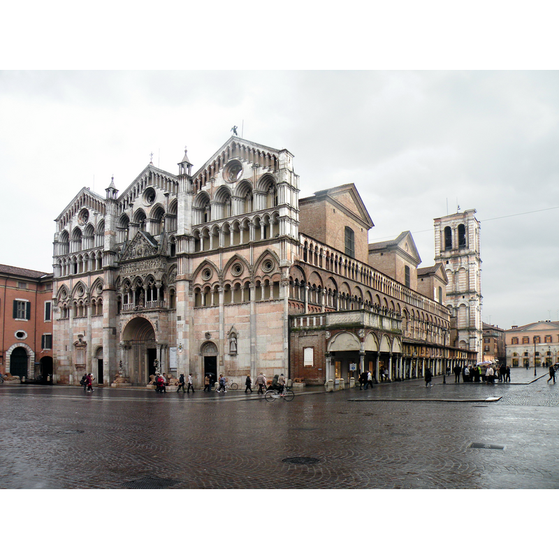 Source caption" Ferrara. Cathedral"