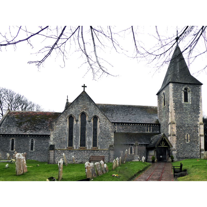 Source caption: "St Thomas à Becket Church, Pagham"