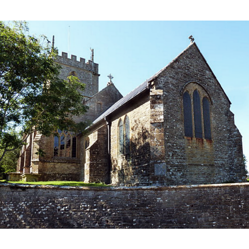 Source caption: "Yetminster [...] in Pevsner's excellent Dorset guide St Andrew's dates from the C13."