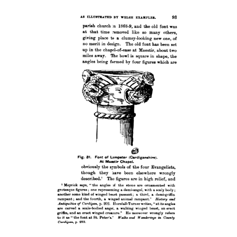 showing a drawing of the font