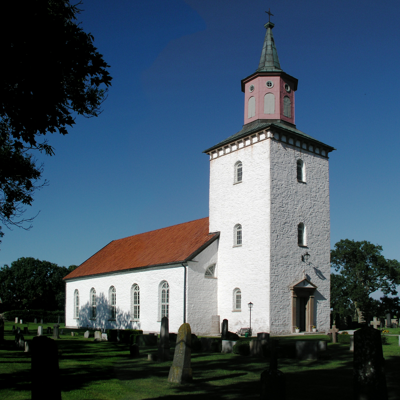 Source caption: "Alböke kyrka / Alböke church. View. Öland, Borgholm."