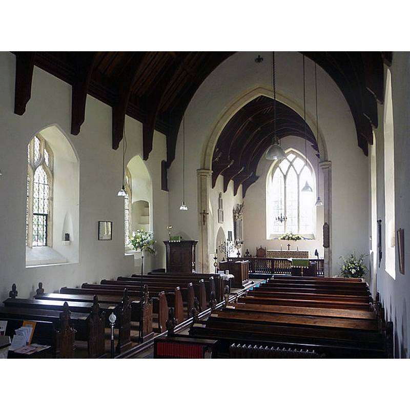 Source caption: "Inside Brandeston church The interior of All Saints Church."