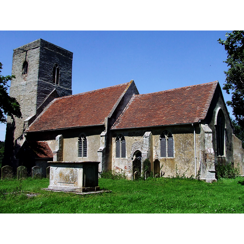 Source caption: "The village church of St Peter Chillesford, Suffolk."