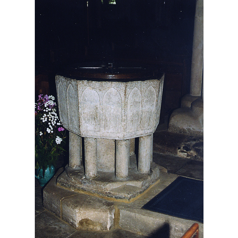 Source caption: "St Mary & St Bartholomew, Cranborne - Font"