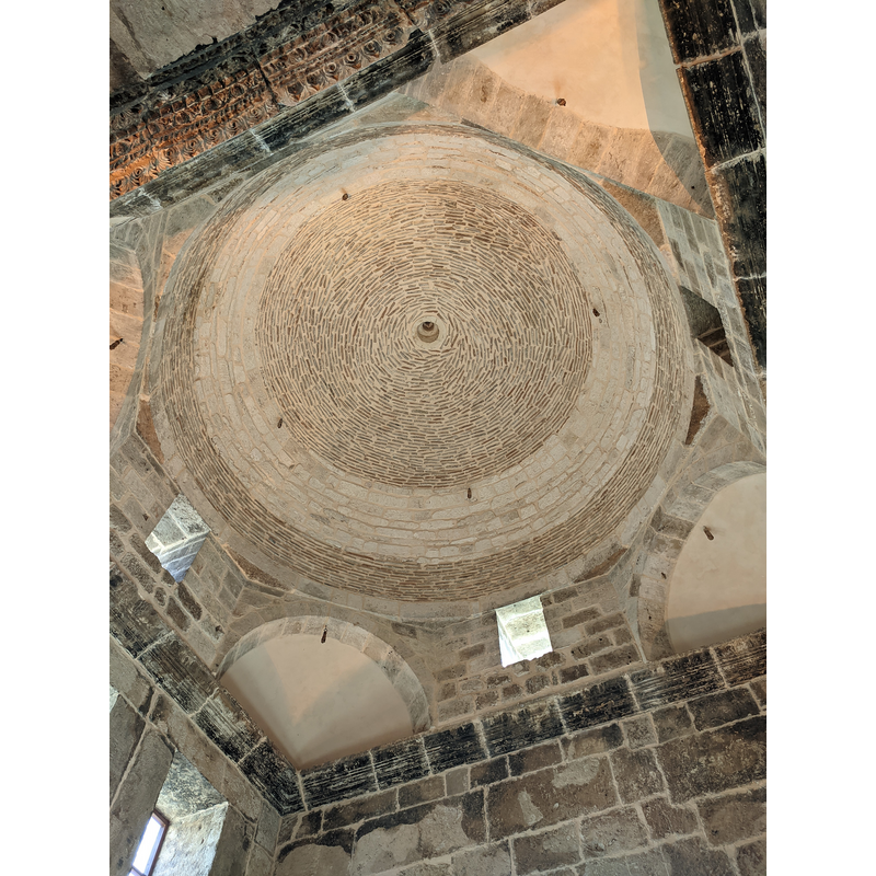 Source caption: "Inside view of the brick dome of the Church of Saint Jacob of Nisibis in Nusaybin, Turkey"