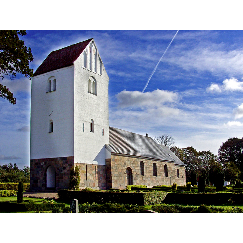 Source caption: "Lyby kirke (Skive) [...] fra sydvest"