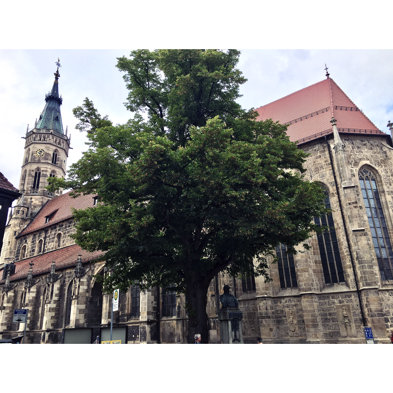 Source caption: "Bad Urach, Exterior of Stiftskirche St. Amandus"