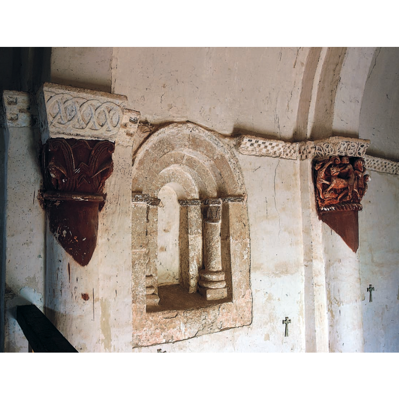 the impressive pre-Romanesque Ermita de Nuestra Señora del Cerro: interior; north side, detail