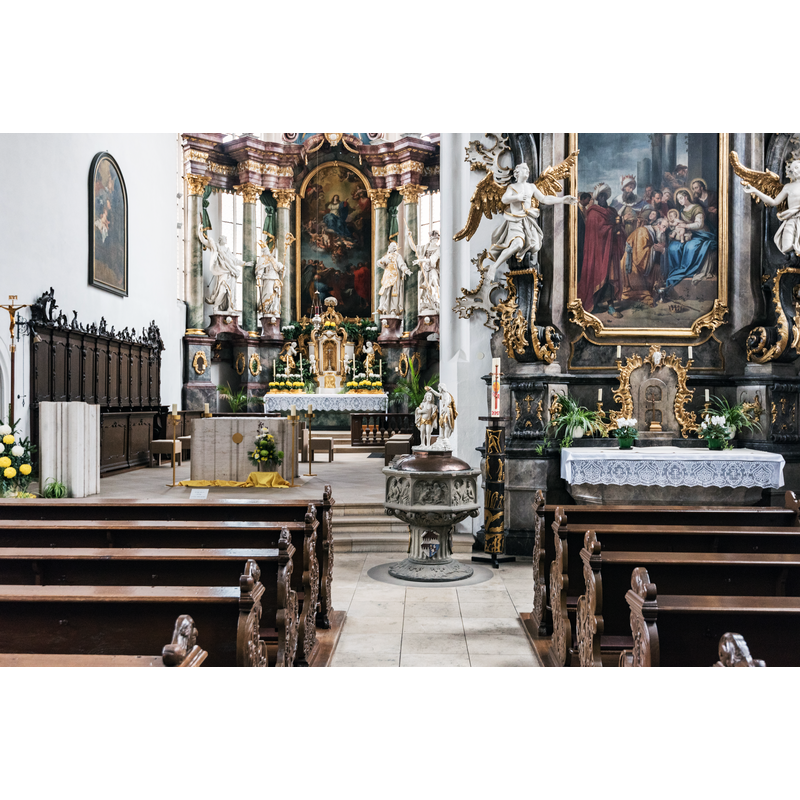 Source caption: "Volkach, Kirchgasse 1, Pfarrkirche"