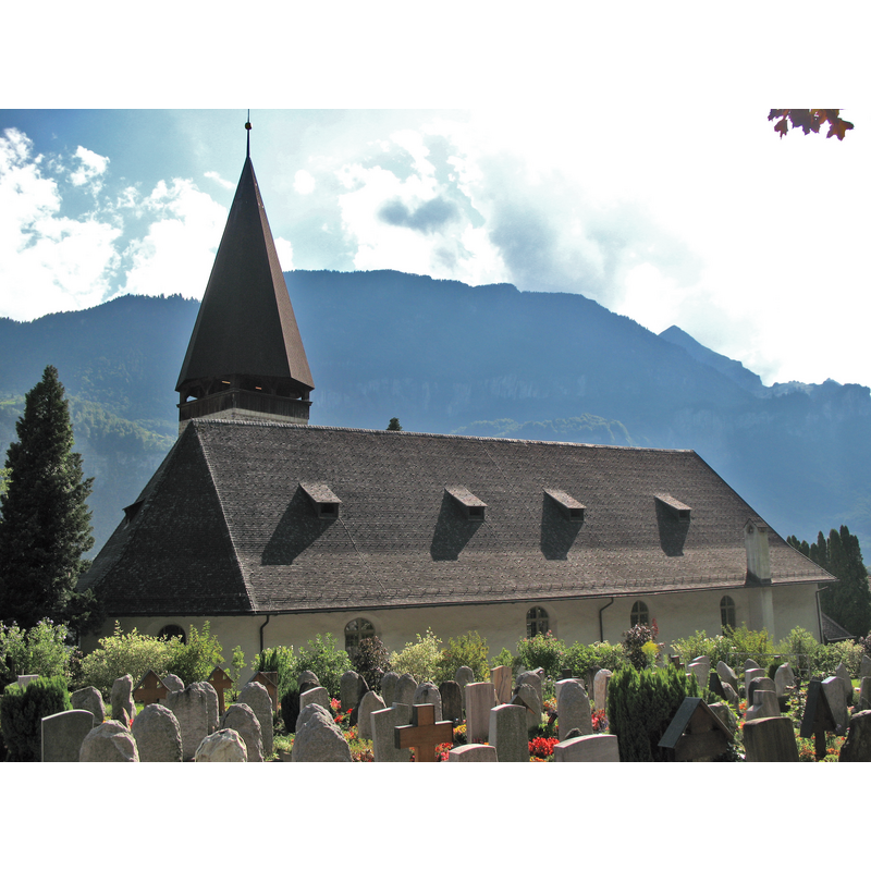 Source caption: "Evangelisch-Reformierten Kirche, Meiringen, Schweiz"