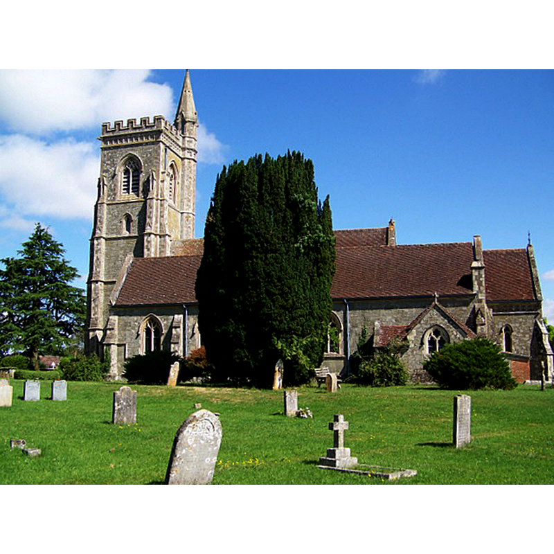 Source caption: "Semley Church. The Church of St Leonard. 1866-76 rebuilding by T H Wyatt, on the site of a medieval church. It is built of limestone ashlar."