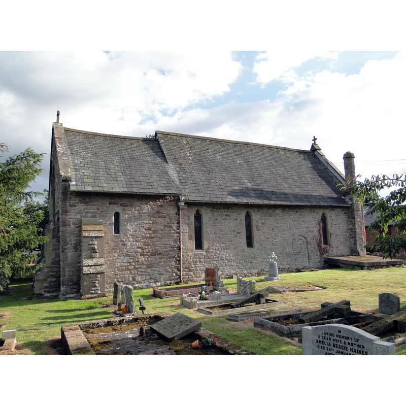 Source caption: "St Michael, Kenchester. The North side of this delightful small church, dating from Norman times."