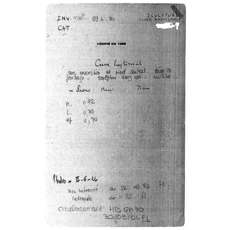 part of the museum inventory record