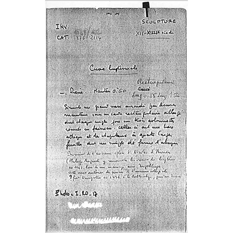gives some measurements and the date of 1836 for the transfer to the museum