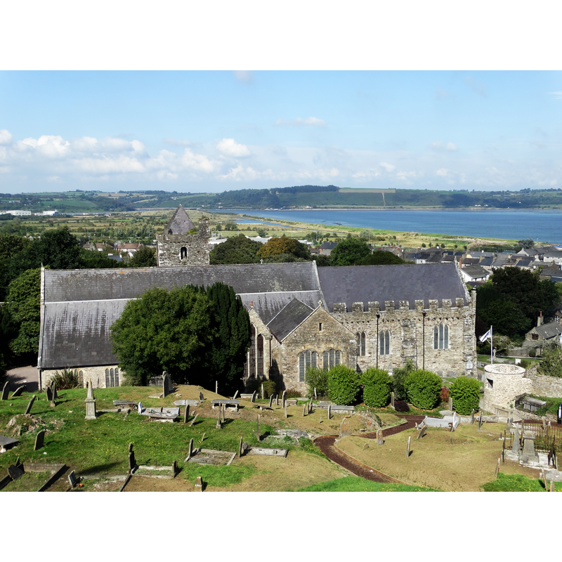 Source caption: "View from the town walls St Marys Collegiate College Church Youghal"