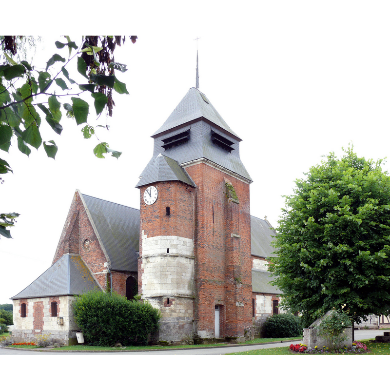Source caption: "Hétomesnil: l'église Saint-Jean Baptiste"