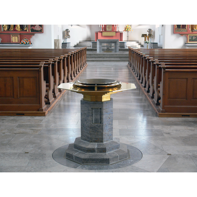 Source caption: "Kath. Pfarrkirche Mariä Heimsuchung, Meersburg (Bodenseekreis). Taufstein"