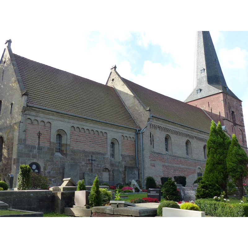 Source caption: "Kirche in Blexen, Nordseite von Chor und Schiff mit Turm"