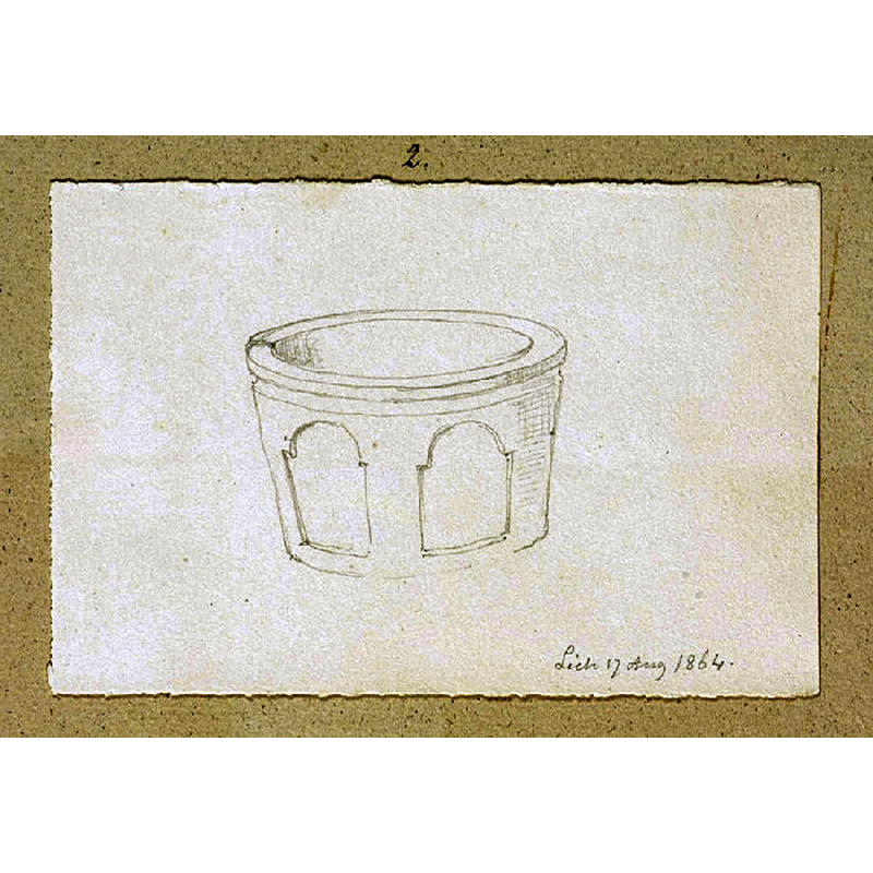 Source caption: "Taufstein in Lich" (1864)