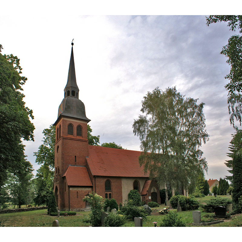 Source caption: "Medow Kirche Südwest" -- the church was remodeled in 1900