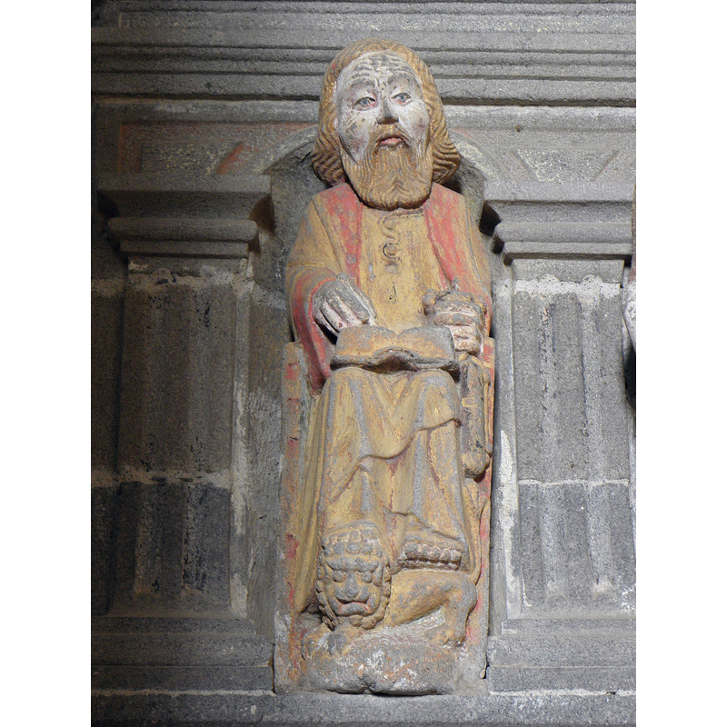 Source caption: "Fonts baptismaux de l'église Notre-Dame de Bodilis [...].Saint-Marc."