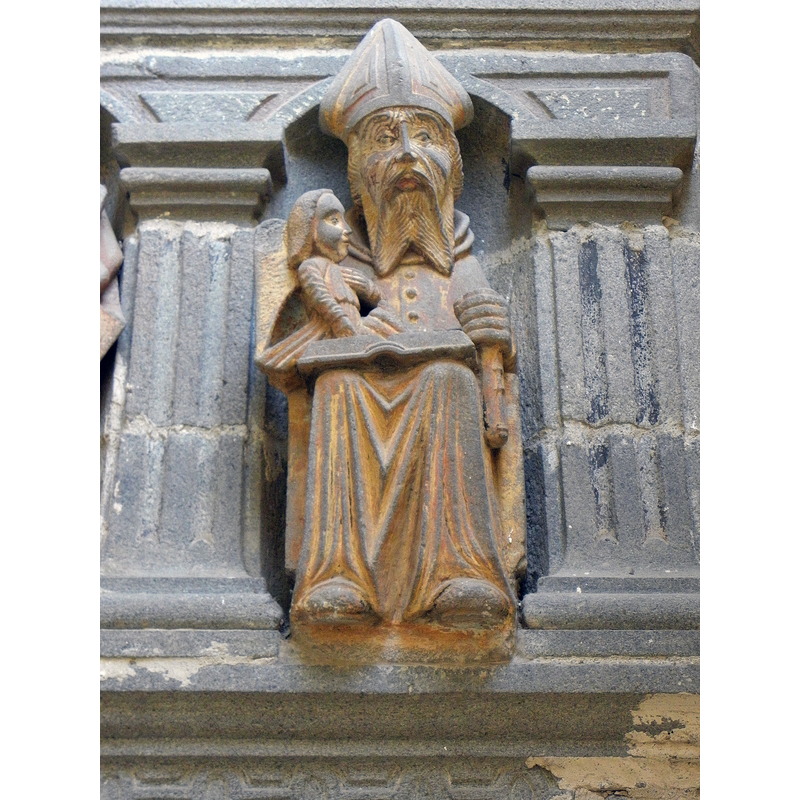 Source caption: "Fonts baptismaux de l'église Notre-Dame de Bodilis [...] Saint-Ambroise de Milan."