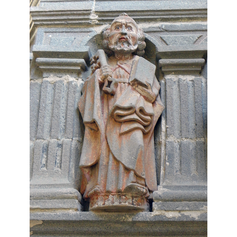 Source caption: "Fonts baptismaux de l'église Notre-Dame de Bodilis [...] Saint-Pierre."