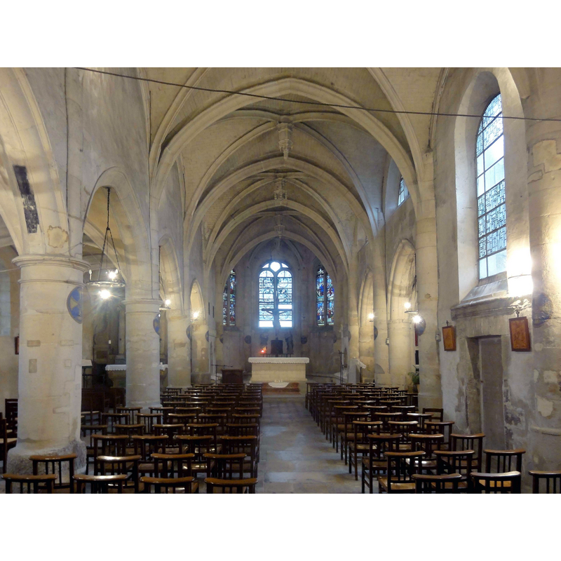 Source caption: "Le Thillay [...] église Saint-Denys, nef, vue vers l'est"