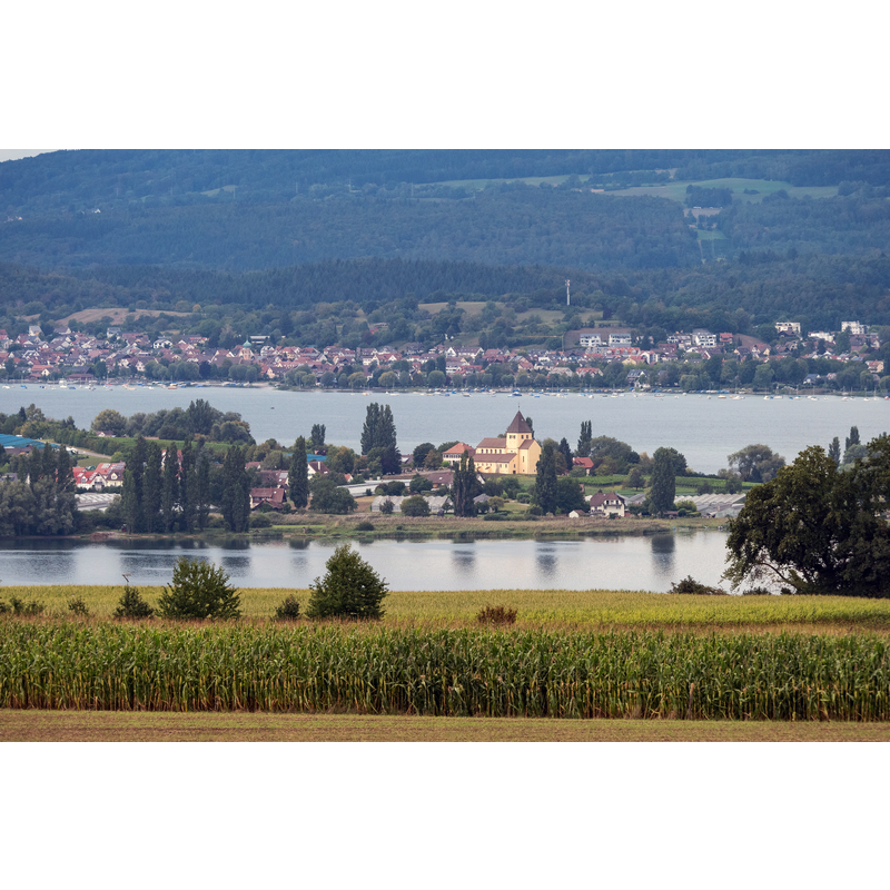 Source caption: "Blick vom Seerücken bei Ermatingen zur Reichenau und auf Allensbach"