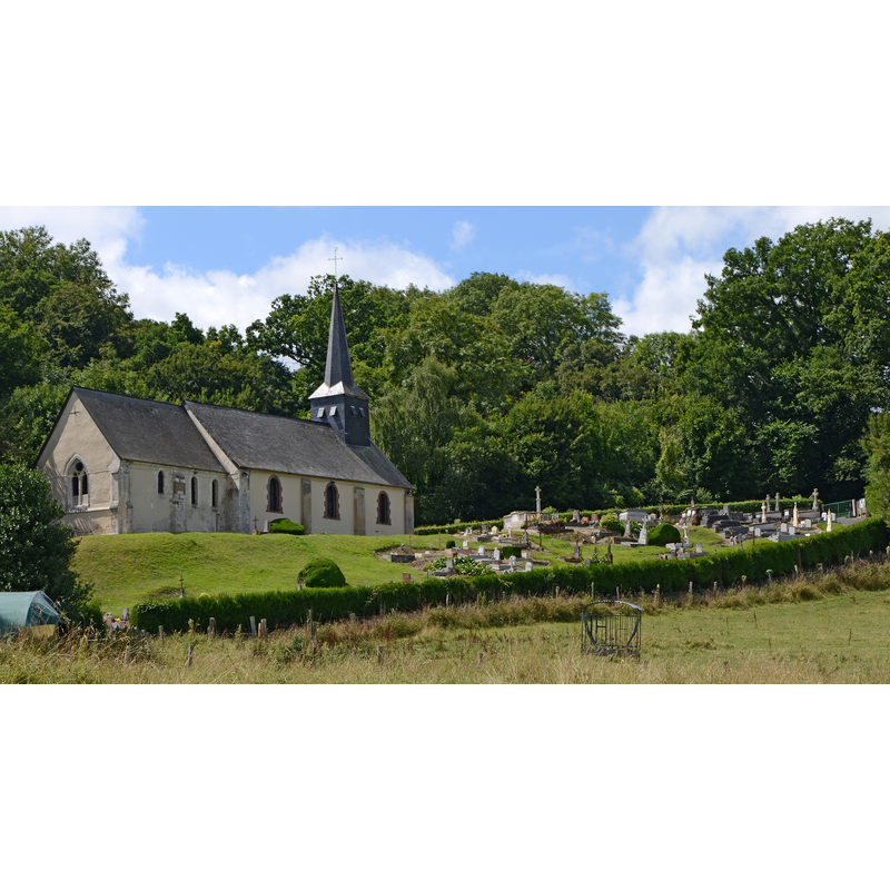 Source caption: "Église Saint-Martin et Saint-Pierre à Foulbec, Eure, France"