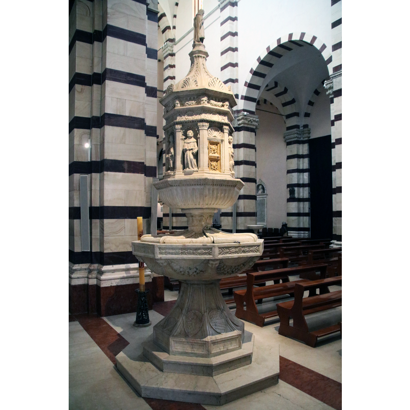 Source caption: "Antonio Ghini, fonte battesimale del duomo di grosseto, 1475 circa, Cattedrale di San Lorenzo (Grosseto)"