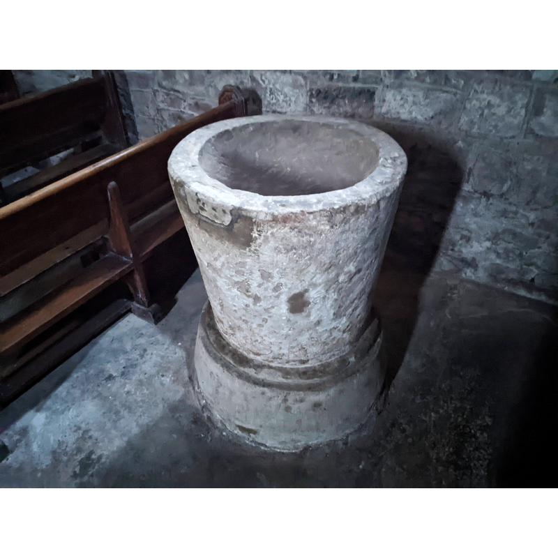 Source caption: "St. Mary's church (Font | Wormsley) The font in the west end of the nave possibly dates from the twelfth or thirteenth century"