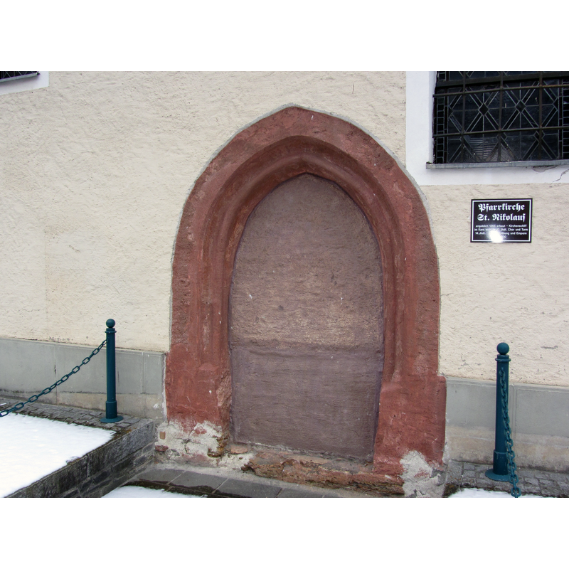 Source caption: "Oberzeiring - Pfarrkirche H. Nikolaus (ab 13. Jh) - Nordportal (zugemauert) (Frühgotik?)"